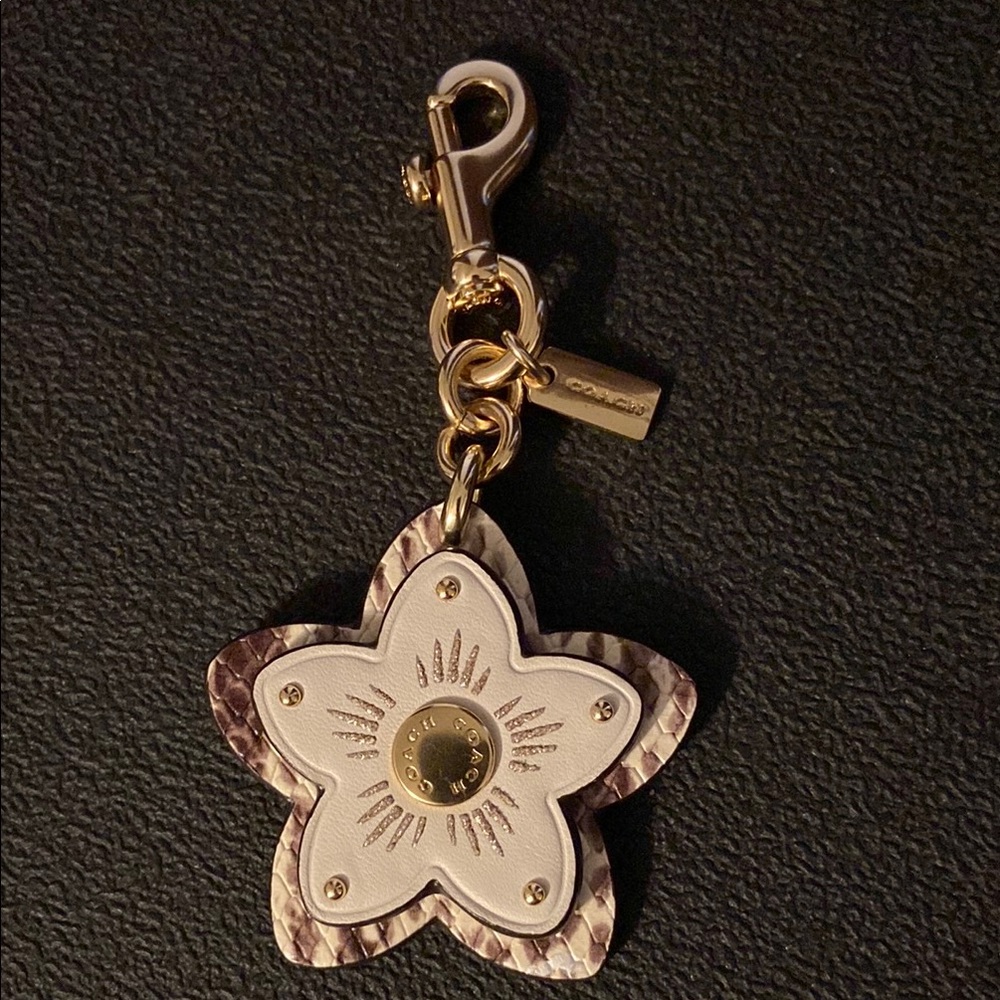 Coach Gold and Cream Key & Card Holder